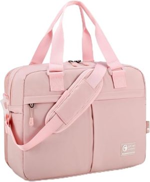 BAGZY 40x30x15cm Personal Item Travel Bag Expandable 20L to 30L Gym Bag Lightweight Duffle Bag Mens Weekender Bags for Women with Wet Pocket for Overnight Hospital Carry on Bags for Airplanes Pink